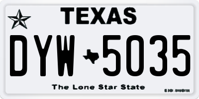 TX license plate DYW5035