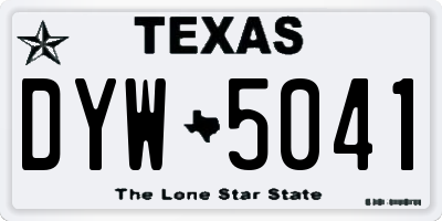 TX license plate DYW5041