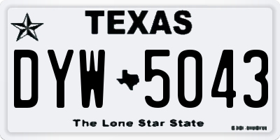 TX license plate DYW5043