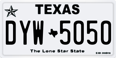 TX license plate DYW5050