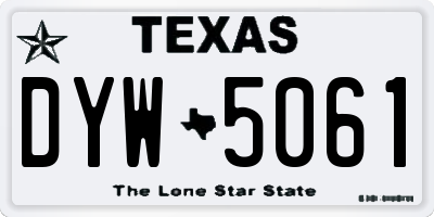 TX license plate DYW5061