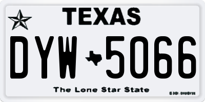TX license plate DYW5066