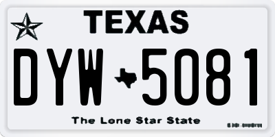 TX license plate DYW5081