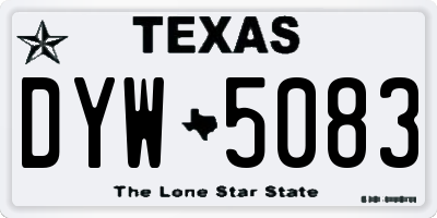 TX license plate DYW5083