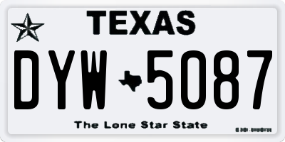 TX license plate DYW5087