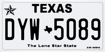 TX license plate DYW5089