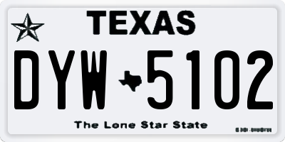 TX license plate DYW5102