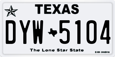 TX license plate DYW5104