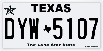TX license plate DYW5107
