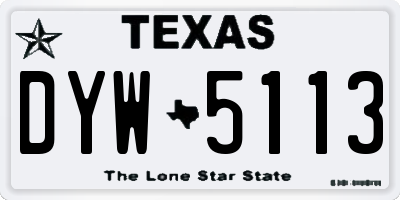 TX license plate DYW5113
