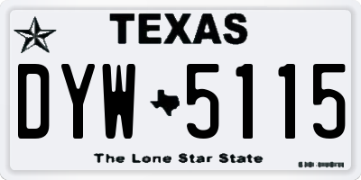 TX license plate DYW5115