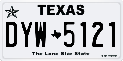 TX license plate DYW5121