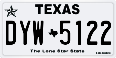 TX license plate DYW5122
