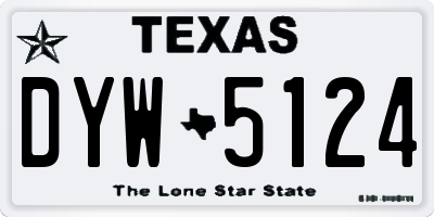 TX license plate DYW5124