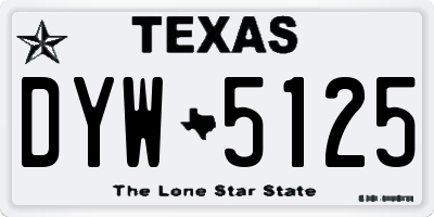 TX license plate DYW5125