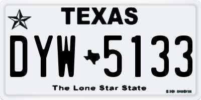 TX license plate DYW5133