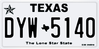 TX license plate DYW5140