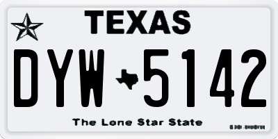 TX license plate DYW5142