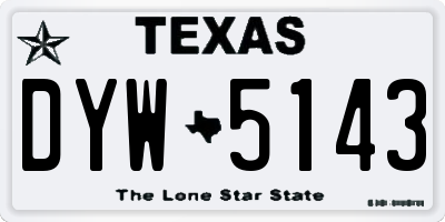 TX license plate DYW5143