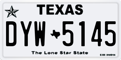 TX license plate DYW5145