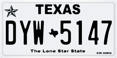 TX license plate DYW5147