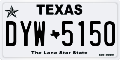 TX license plate DYW5150