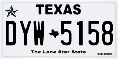 TX license plate DYW5158