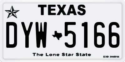 TX license plate DYW5166
