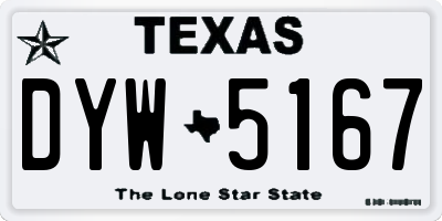 TX license plate DYW5167