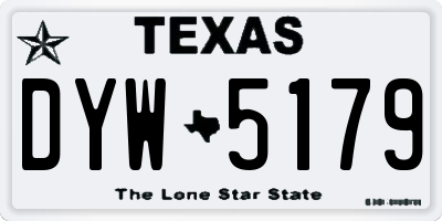 TX license plate DYW5179