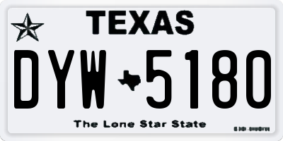 TX license plate DYW5180