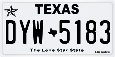 TX license plate DYW5183