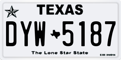 TX license plate DYW5187