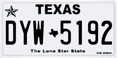 TX license plate DYW5192