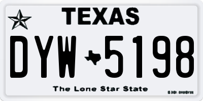 TX license plate DYW5198