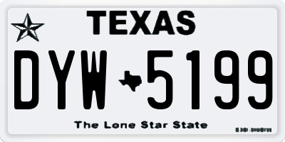 TX license plate DYW5199