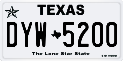TX license plate DYW5200