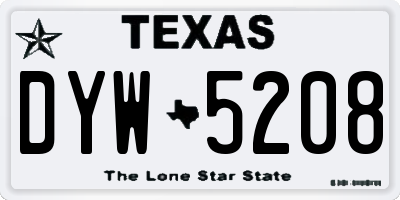 TX license plate DYW5208