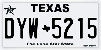 TX license plate DYW5215