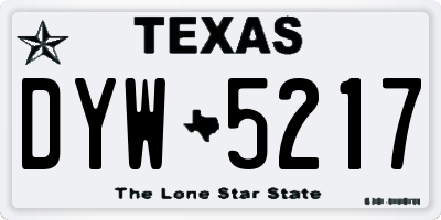 TX license plate DYW5217