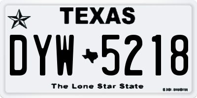 TX license plate DYW5218