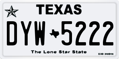 TX license plate DYW5222