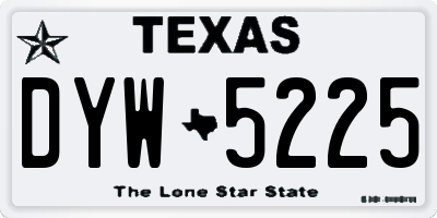 TX license plate DYW5225