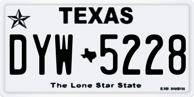TX license plate DYW5228