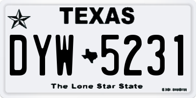 TX license plate DYW5231