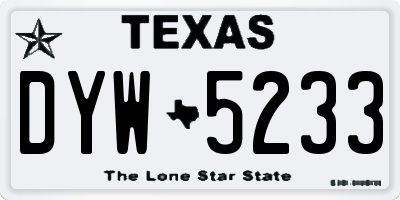 TX license plate DYW5233