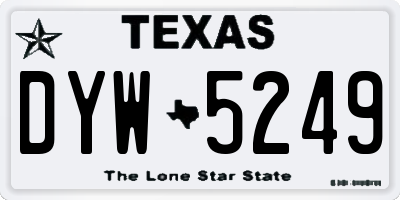 TX license plate DYW5249