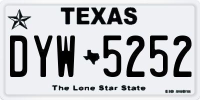 TX license plate DYW5252