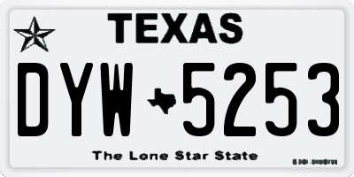 TX license plate DYW5253