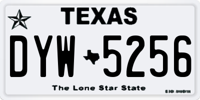 TX license plate DYW5256